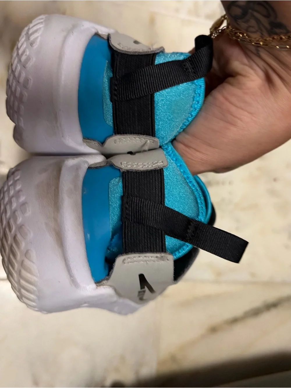 Nike Kids Slip-On Sneakers in Teal and Gray